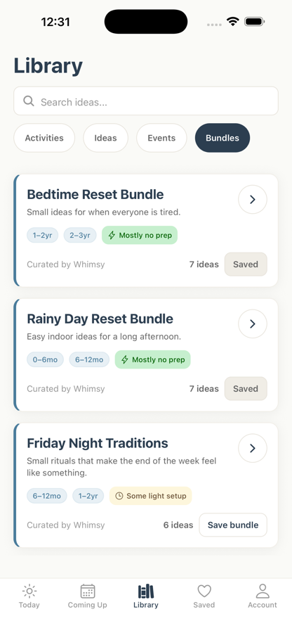 Whimsy iPhone bundles screen asset from the public product site.
